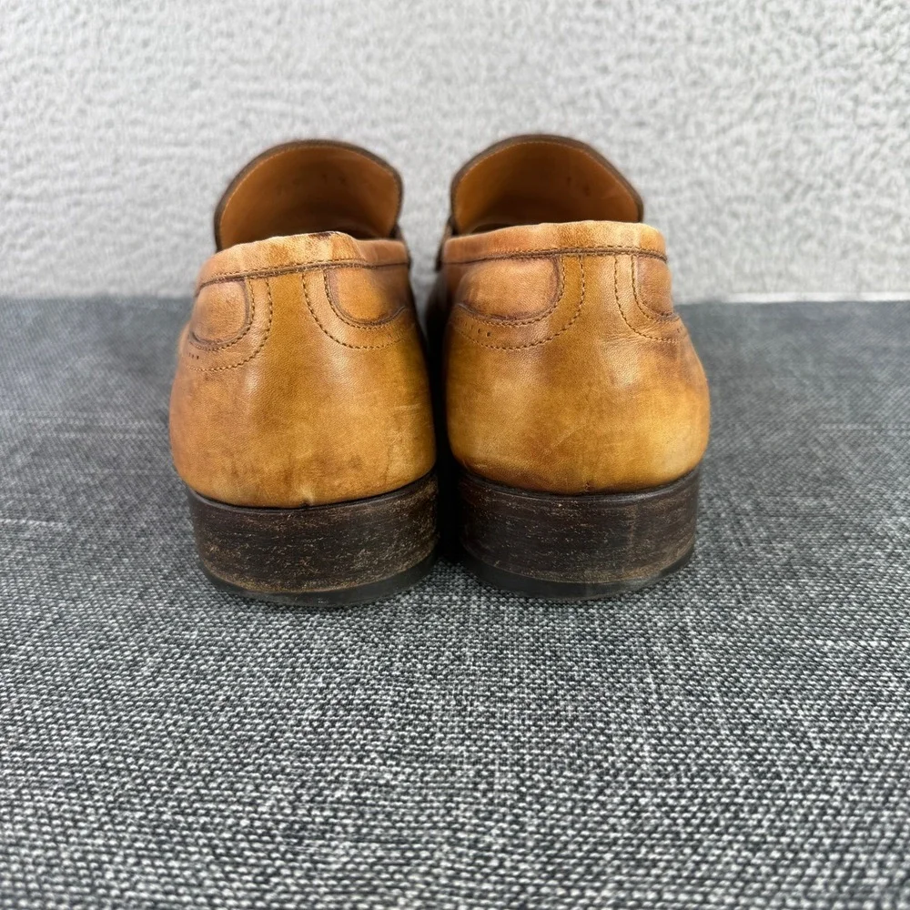 Silvano Sassetti Penny Loafers Mens 11.5 Tan Leather Goodyear Welt Italy 7595